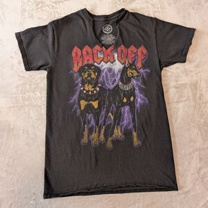 DOM Back Off Tough Dogs Grunge Distressed Streetwear Skater Size S 100% Cotton